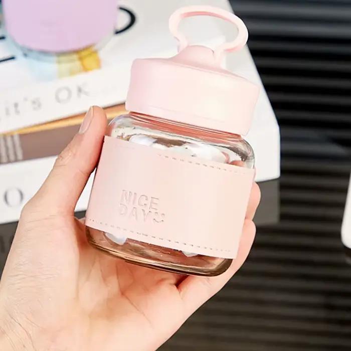 1 pièce Portable petit verre d'eau verre à jus Portable pour aller haut niveau d'apparence tasse potelée mignon vaisselle d'extérieur