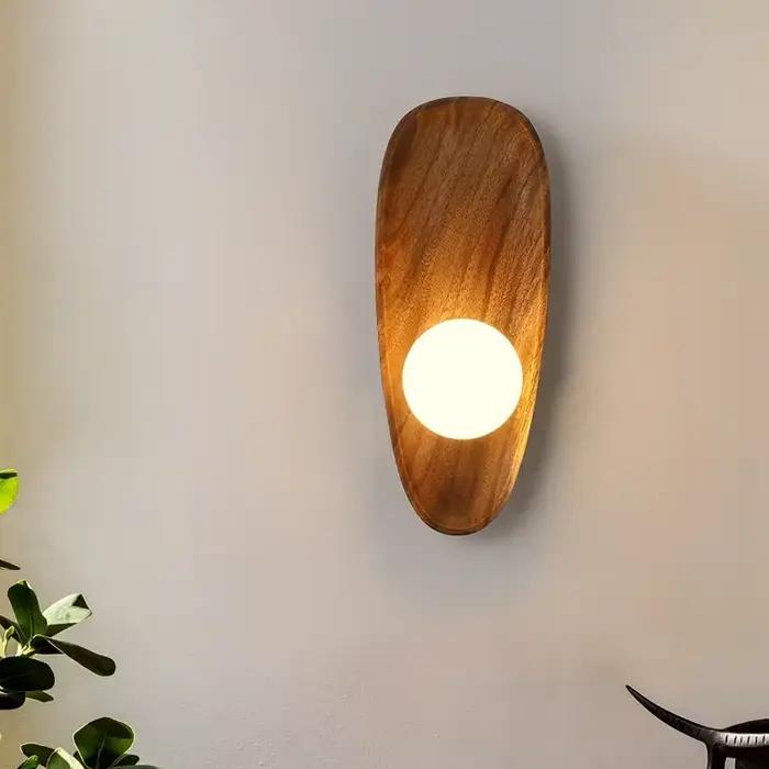 Lampes murales en bois Vintage salon appliques