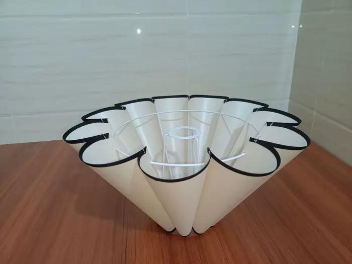 Abat-jour en tissu fait main en forme de pétale E26 E27 pour lampe de chevet
