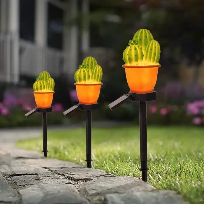 1/2 pièces LED lumière solaire extérieure étanche ananas Cactus décoratif jardin