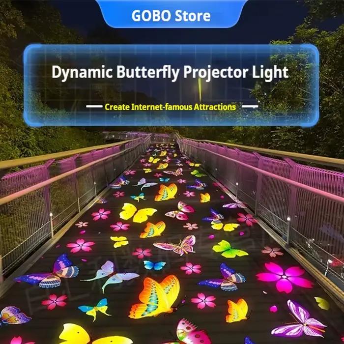 Lampe de projecteur dynamique avec Logo publicitaire extérieur, projecteur à effet spécial, motif personnalisé, étanche au sol pour tête de porte de parc