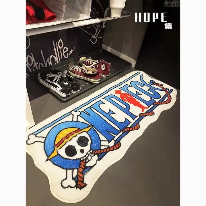 Tapis irrégulier mignon de dessin animé One Piece, décoration de maison bidimensionnelle, tapis de chevet pour chambre à coucher, accessoire d'animation, vente en gros