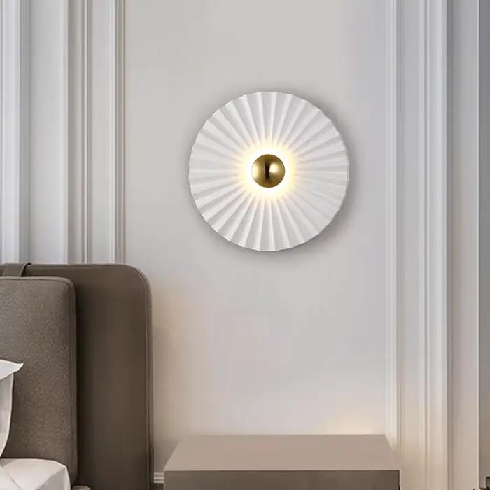 Éclairage d'intérieur Applique murale de luxe blanche en forme de feuille de Lotus