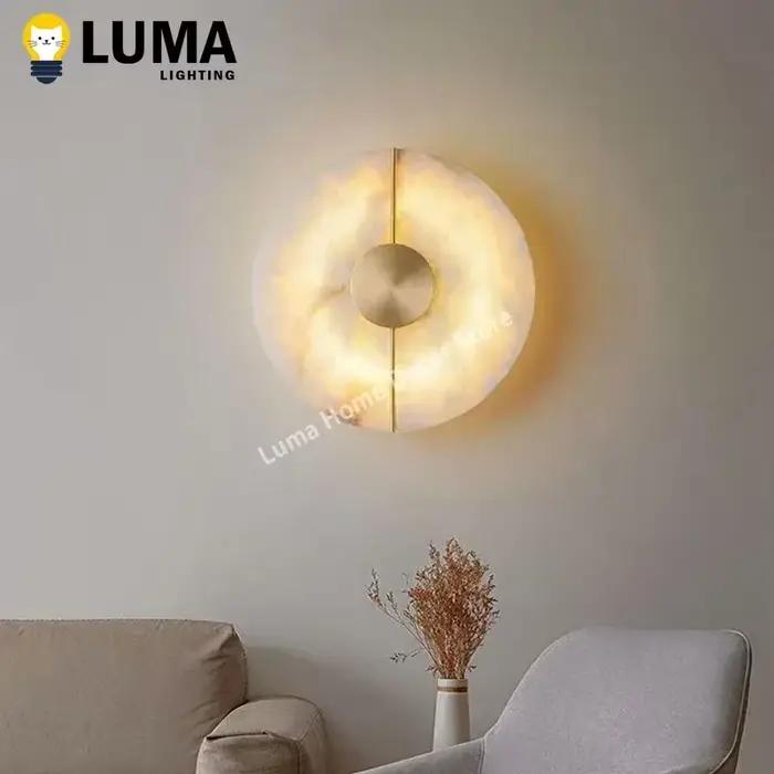 Applique murale moderne de luxe créative en marbre naturel et cuivre