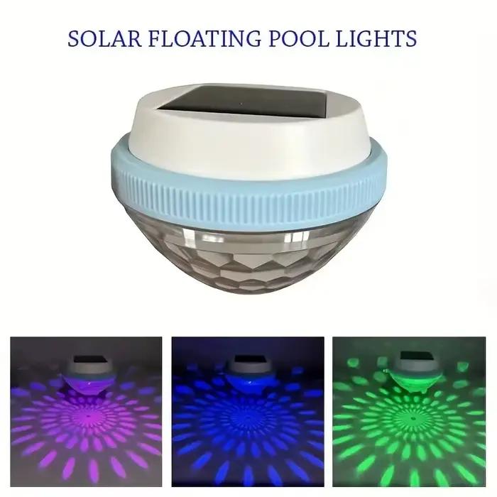 Lumière solaire flottante pour piscine, éclairage LED automatique la nuit, recharge automatique et arrêt des lumières de jour, colorée D