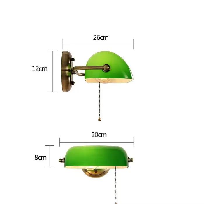 Version améliorée, abat-jour de banque en verre vert