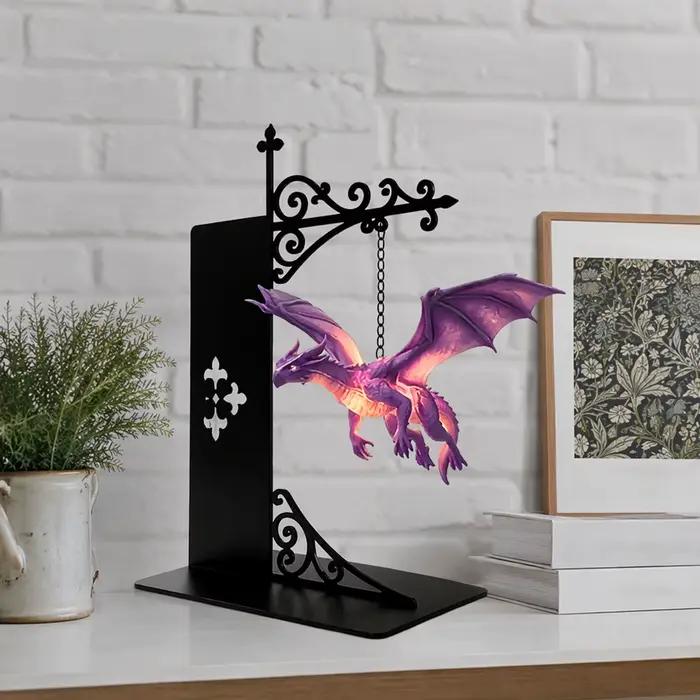 Lampe de bibliothèque Dragon Flottant, Lumières de bibliothèque Dragon Volant, Ornement, Veilleuse Dragon Flottant Enchantant, Décoration de maison et de chambre