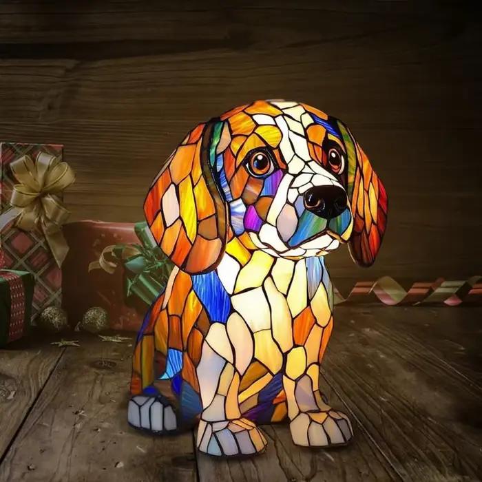 Veilleuse en résine de haute qualité miniature pour animaux de compagnie décoration de la maison douce lumière LED source de chaleur et de détente pour chambre salon et chambre d'enfant