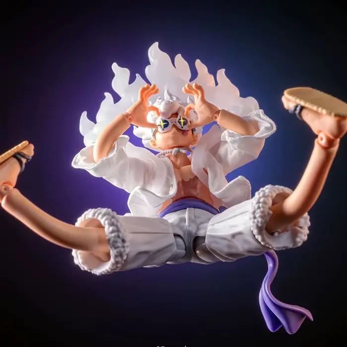 Figurine d'action ONE PIECE Nika Luffy 1/12 avec vêtements en tissu, accessoires de décoration, jouets avec fil de fer intégré, cadeau pour garçons