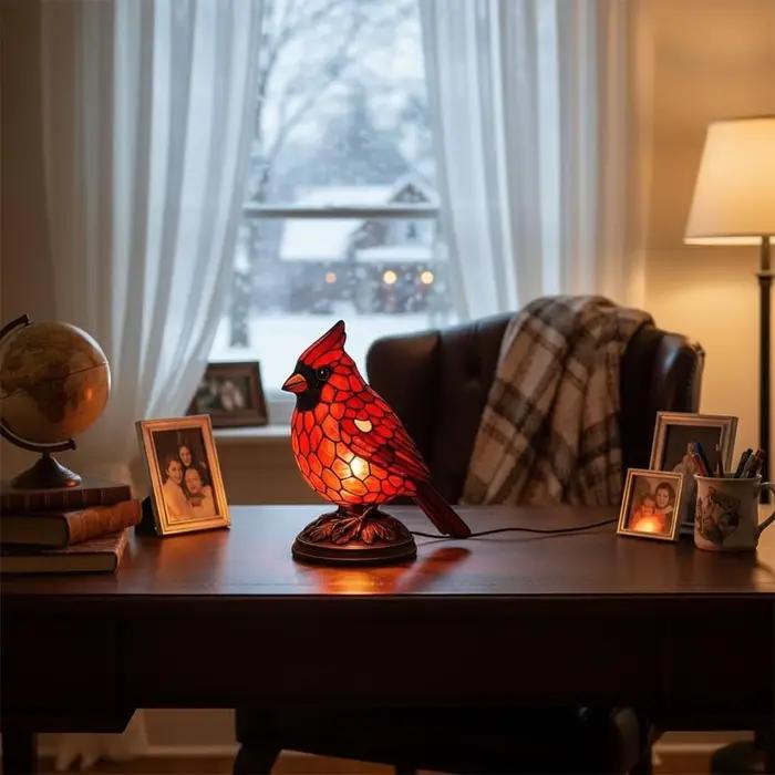 Lampe cardinale Table moderne oiseau Led nuit Design créatif Usb lampes décoratives élégantes maison chevet résine lumière cadeau traditionnel