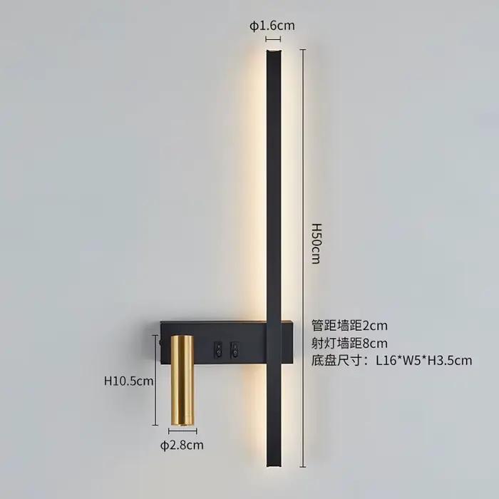 Applique nordique moderne noir et blanc minimaliste salon canapé fond mur lampe décorative lumière luxe chambre chevet
