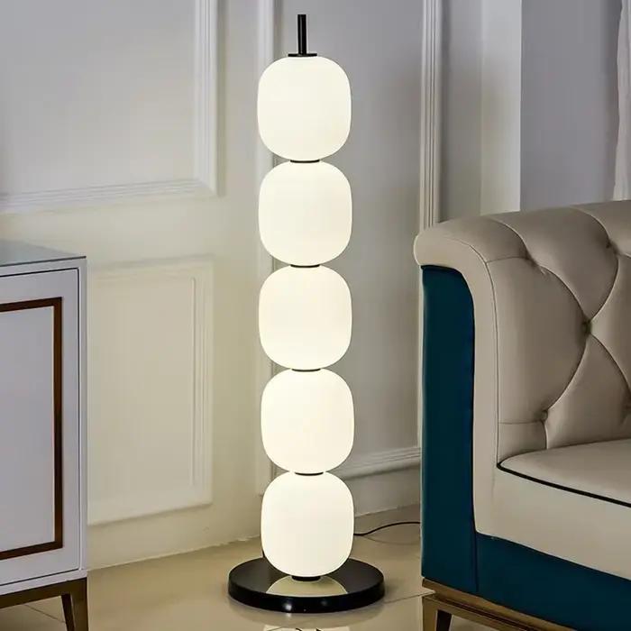 Lampadaire LED Élégant Moderne Éclairage Intérieur Chambre Salon Table à Manger Nordique Décoration Maison Abat-Jour en Verre