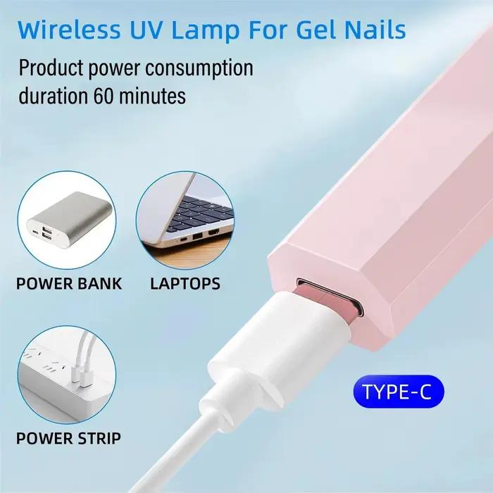 Lampe monogramme portative UV LED pour ongles, pour le durcissement de tous les vernis Gel, Rechargeable par USB, Machine de manucure à séchage rapide, Nail Art