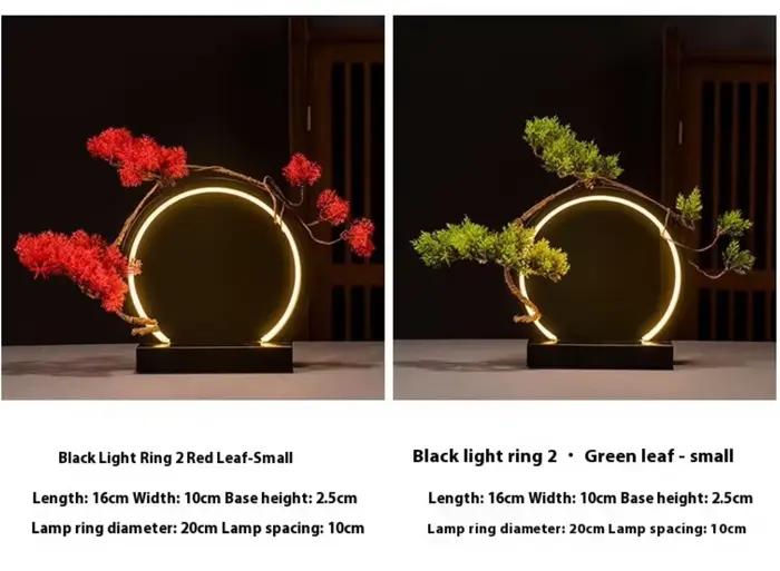 Lampe annulaire LED en céramique et émail de style chinois pour salon bureau club yoga et décoration festive occassions spéciales