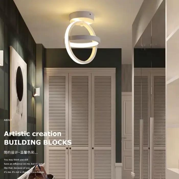 Plafond moderne à LEDs lumière 2 anneaux Design créatif plafonnier luminaires d'intérieur couloir balcon allée bureau