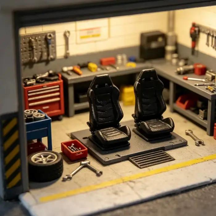 Sièges baquet miniatures 1/64 pour voitures de course, pièces de modification intérieure de voiture, accessoires de garage pour diorama