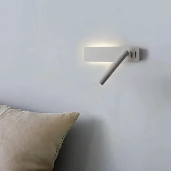 Lampe murale LED pour chambre hôtel design moderne éclairage doux rotation 360 degrés pour lecture et détente usage chambre bureau ou hôtel cadeau anniversaire noel