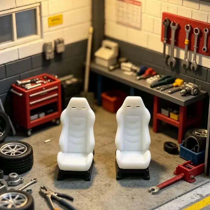 Sièges baquet miniatures 1/64 pour voitures de course, pièces de modification intérieure de voiture, accessoires de garage pour diorama