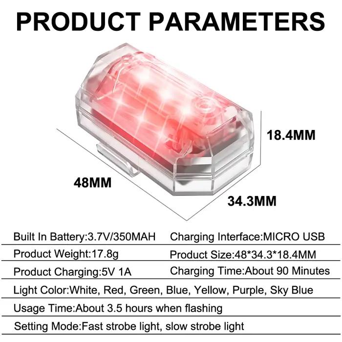 Lumières stroboscopiques pour voiture et moto, Flash Led, lampe d'avertissement Anti-collision, étanche, télécommande sans fil
