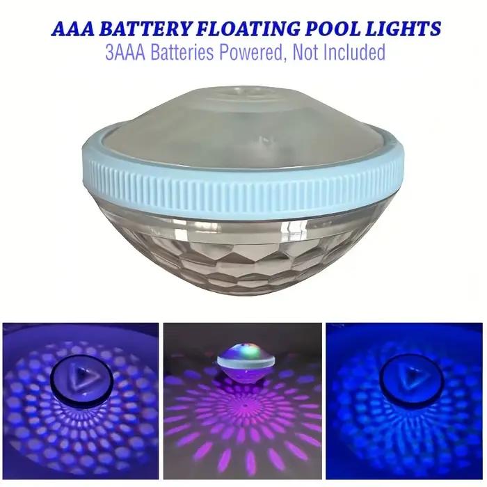 Lumières de piscine flottantes, lumière de piscine à couleur changeante qui flotte, décor lumineux LED pour baignoire (alimenté sur piles AAA, non incluses)