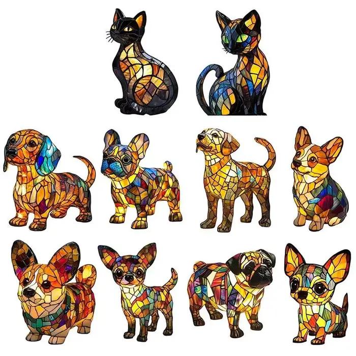 Veilleuse en résine de haute qualité miniature pour animaux de compagnie décoration de la maison douce lumière LED source de chaleur et de détente pour chambre salon et chambre d'enfant