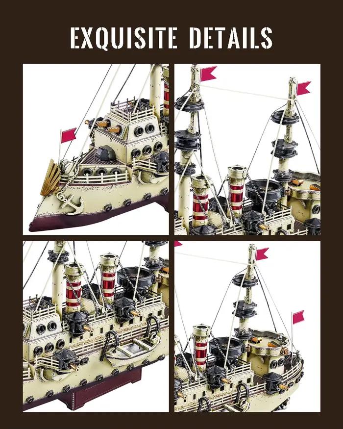 Puzzles 3D Piececool pour adultes, maquettes de navire USS Baltimore (C-3), puzzles 3D en métal, puzzles de collection, cadeaux créatifs