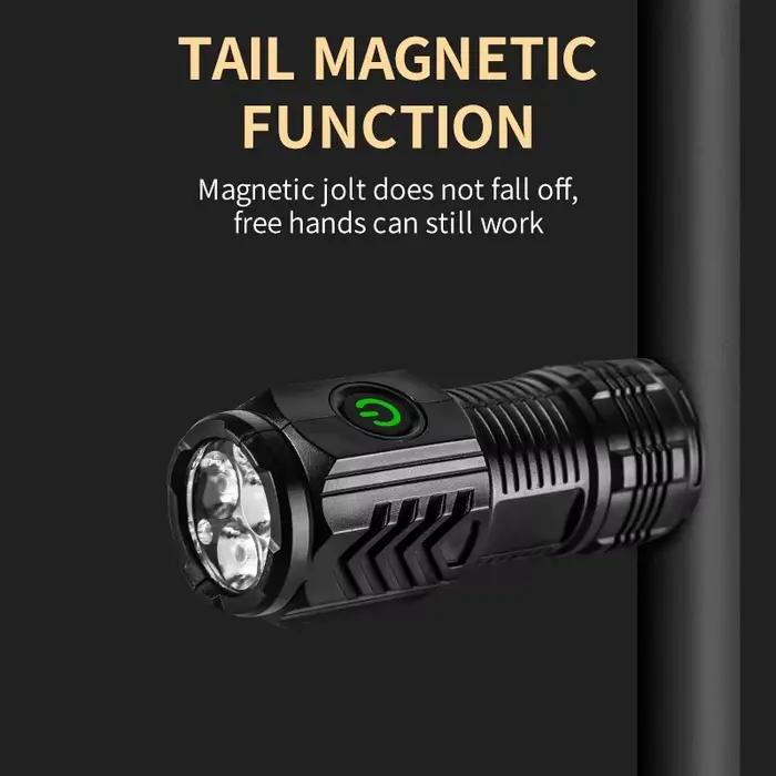 Mini lampe de poche LED haute puissance, aste par USB, lampe à main magnétique, 3 cœurs, ultra injuste, nouveau
