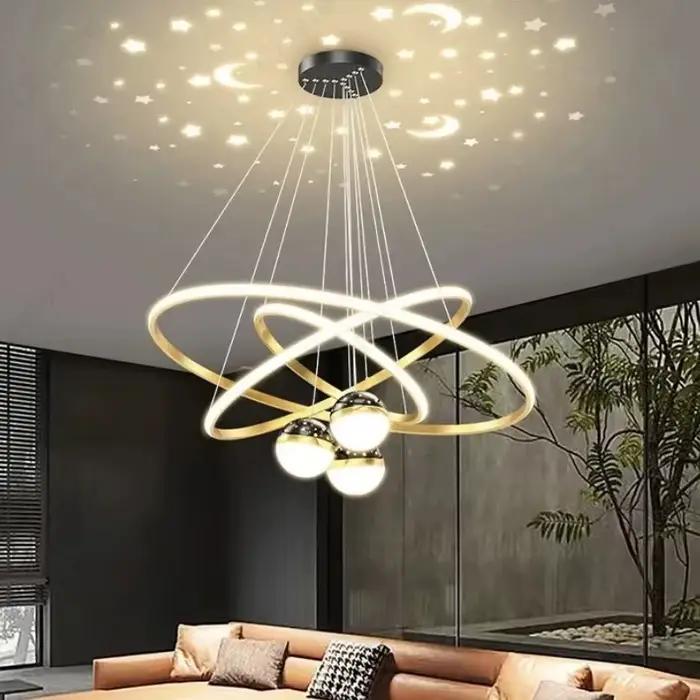 Lampe Led suspendue au design nordique moderne et doré