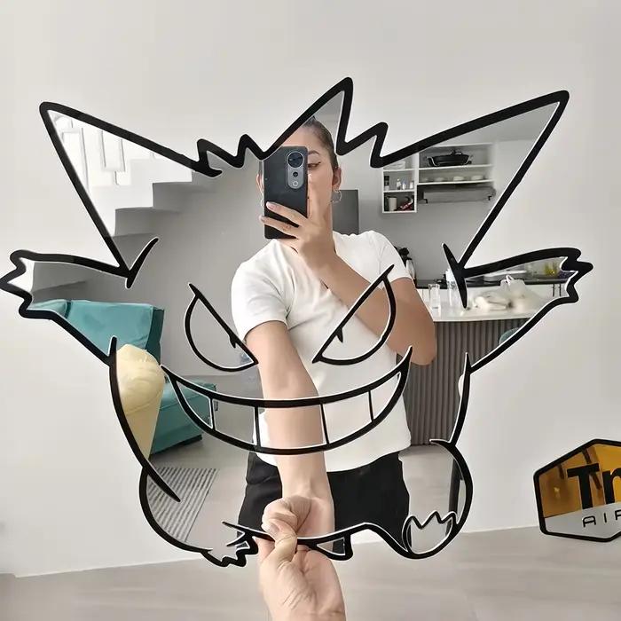 Miroir Anime Gengar/Pikachu, une pièce Dragon Ball Z Pokemon, transformez votre pièce dans une scène Manga vivante