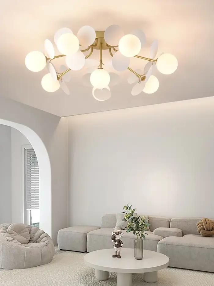 Lustre coloré Suspension Lustre luxe plafond suspendu Suspension pour chambre salle à manger salon cuisine Art Déco avec Verre Dépoli Blanc Froid Bronze Argent Beige Bleu Bronze Brun Champagne Gris Gris Clair Jaune Or Orange Rose