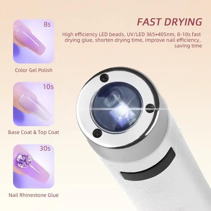 Mini lampe sèche-ongles UV LED, capteur Ai, Rechargeable, sans fil, pour bureau et séchage portatif, outils de Salon de manucure