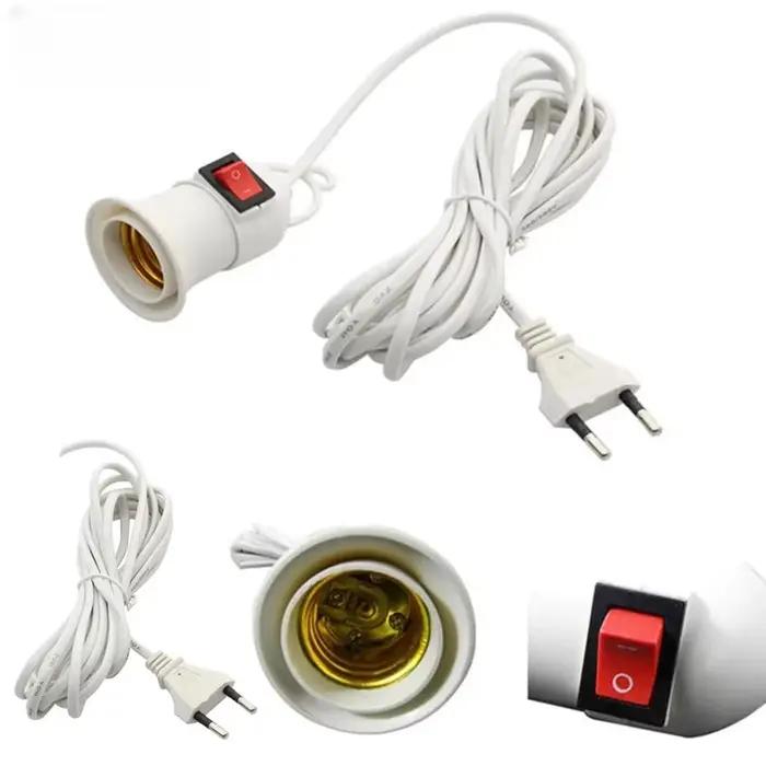Support de lampe pour plantes d'intérieur suspendues E27, support de lampe de jardin avec câble, prise EU avec interrupteur marche/arrêt, support de lampe pour lampe de bureau