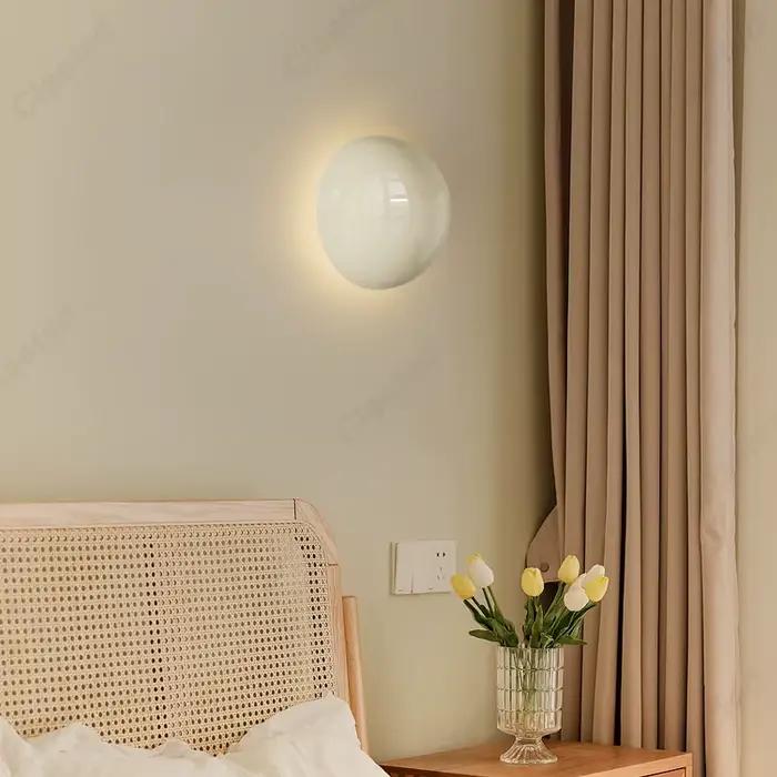 Moderne Simple crème vent fer forgé rond applique salon salle à manger étude chambre atmosphère éclairage décoratif