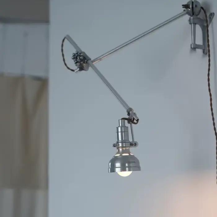 Lampe murale décorative rétro industrielle à bras télescopique long