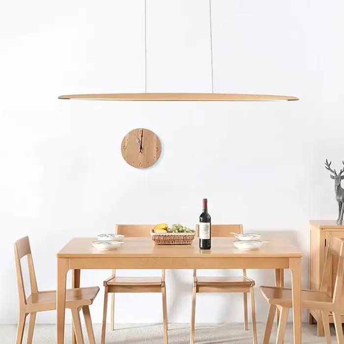 Lampe LED suspendue en bois au design moderne