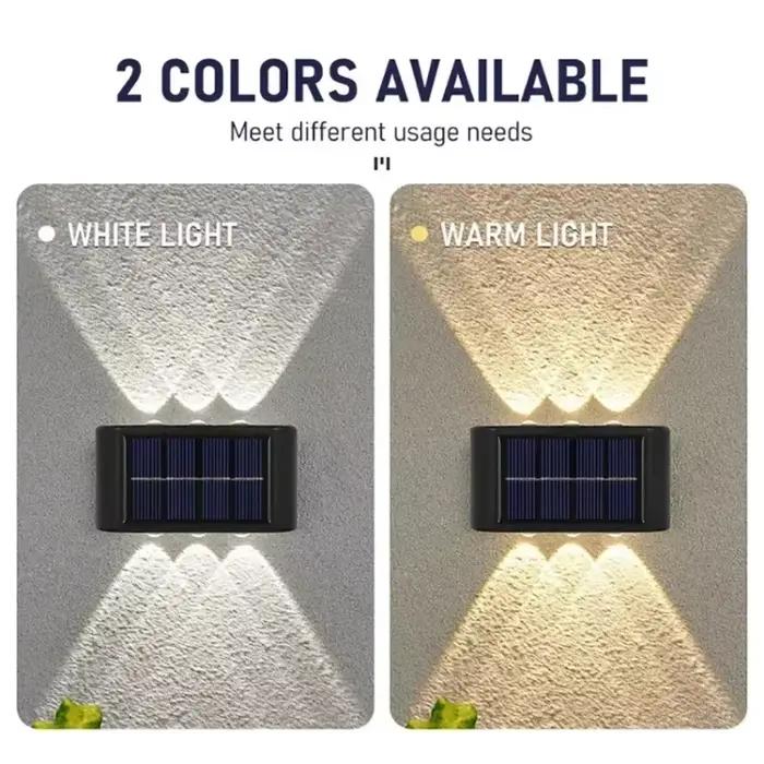 Applique murale extérieure solaire 12 LED lumière de jardin étanche cour Balustrade lampe d'ambiance décorative vers le