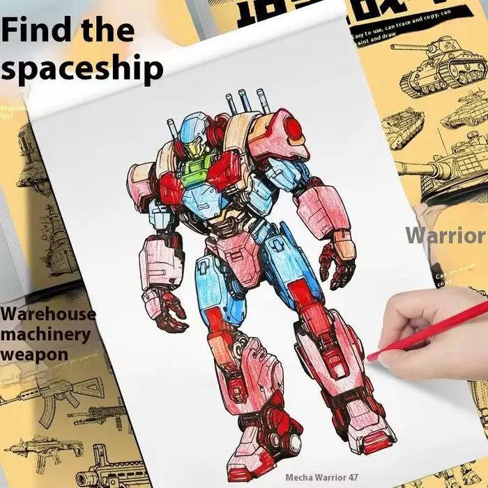 1 pièce, 48 pages, livre de dessin simple avec croquis de personnages d'anime dessinés à la main, pour débutants, pour le traçage et la pratique