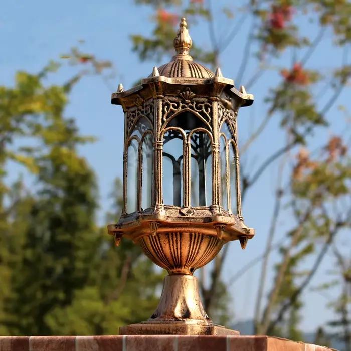 Lampe de pilier extérieure rétro européenne pour éclairer et décorer entrée, porche, allée, cuisine, salon, chambre, salle de bains