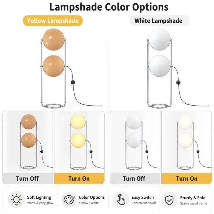 Lampe sur pied LED Garrault Delord en métal chromé avec boule en acrylique blanche