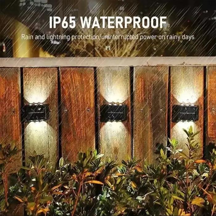 Applique murale extérieure solaire 12 LED lumière de jardin étanche cour Balustrade lampe d'ambiance décorative vers le