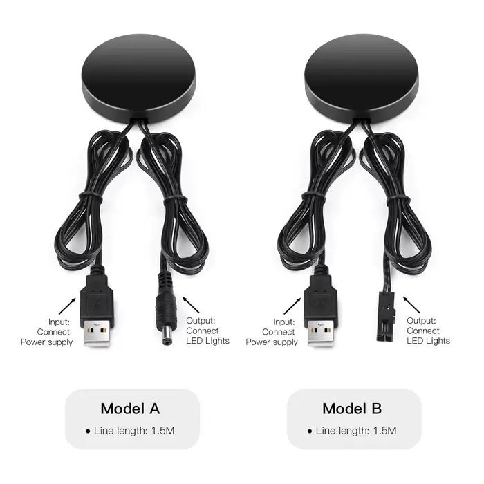 DC 5V USB LED variateur capteur tactile interrupteur pénétrable 25mm bois verre acrylique
