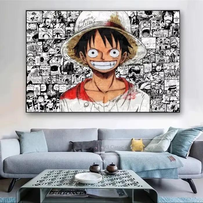 Personnage de dessin animé classique une pièce Luffy Zoro, images pour salon, couloir, chambre d'enfant, affiche HD, décoration, peinture sur toile