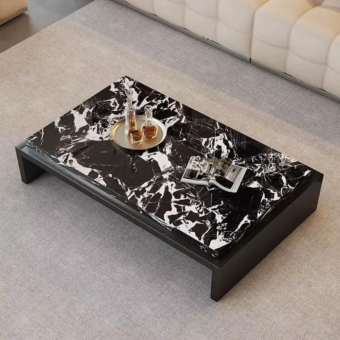 Table basse rectangulaire pour salon, style épuré, grande table à livres, mobilier de luxe haut de gamme pour la maison