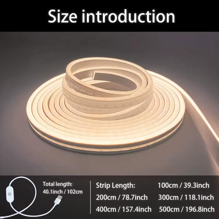 Bande lumineuse LED néon interrupteur tactile intelligent panneau néon à intensité variable ruban led flexible corde étanche tube lampe rétro-éclairée décoration chambre salon bureau