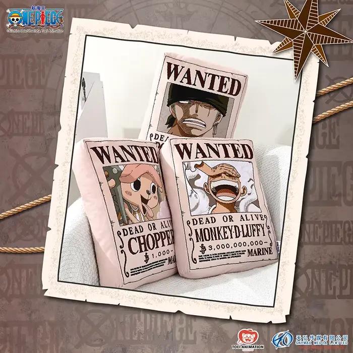 Coussin officiel One Piece Wanted Poster, oreiller décoratif double face, idéal pour la maison, le canapé, le bureau, la chambre, collection, cadeau.