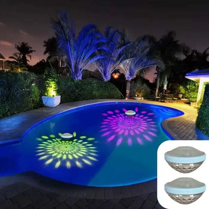 Lumières de piscine flottantes, lumière de piscine à couleur changeante qui flotte, décor lumineux LED pour baignoire (alimenté sur piles AAA, non incluses)