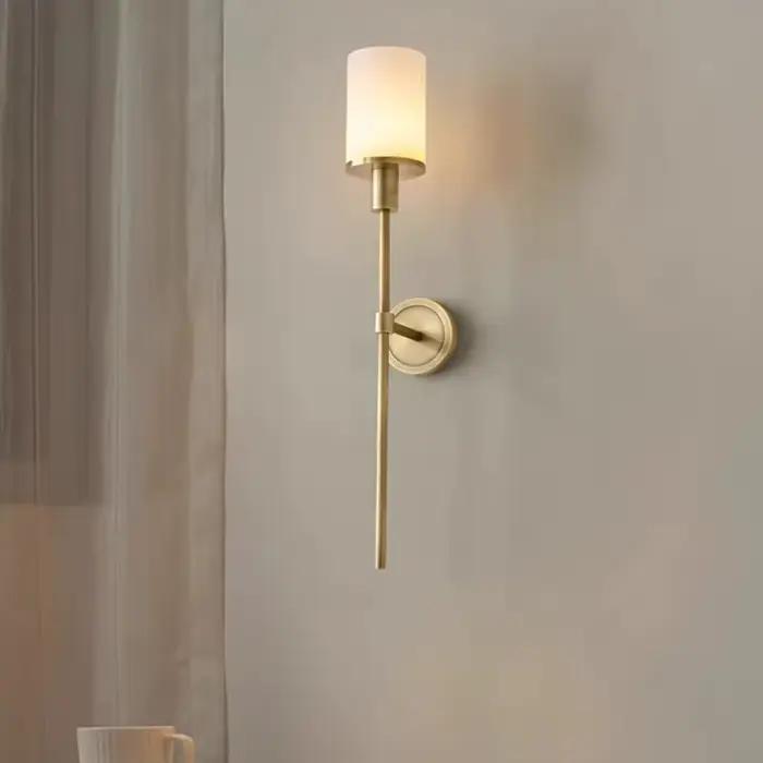 Lampe nordique Vintage en laiton applique salon chambre marbre naturel applique décor à la maison minimaliste luxueux escalier lumière LED