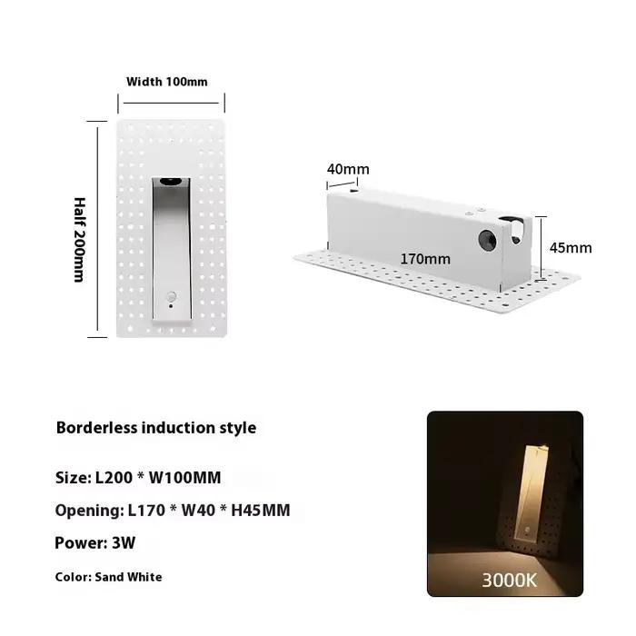 Lampe murale LED encastrée avec détection de mouvement