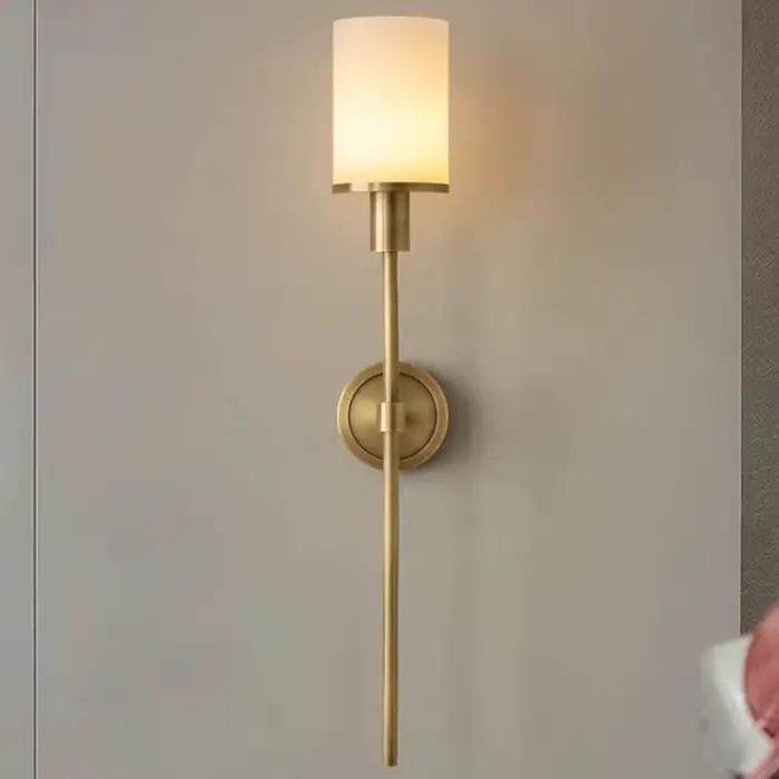 Lampe nordique Vintage en laiton applique salon chambre marbre naturel applique décor à la maison minimaliste luxueux escalier lumière LED