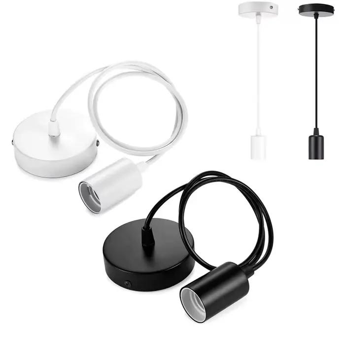 Support de lampe E27 Kit d'éclairage à vis douille de suspension ensemble de lignes de lustre accessoires lampe suspendue rétro à monter soi-même
